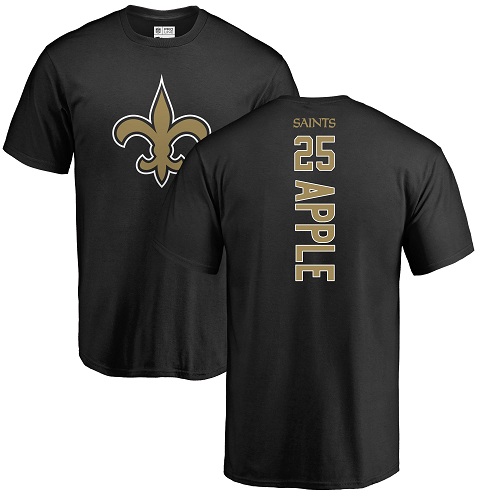 Men New Orleans Saints Black Eli Apple Backer NFL Football 25 T Shirt